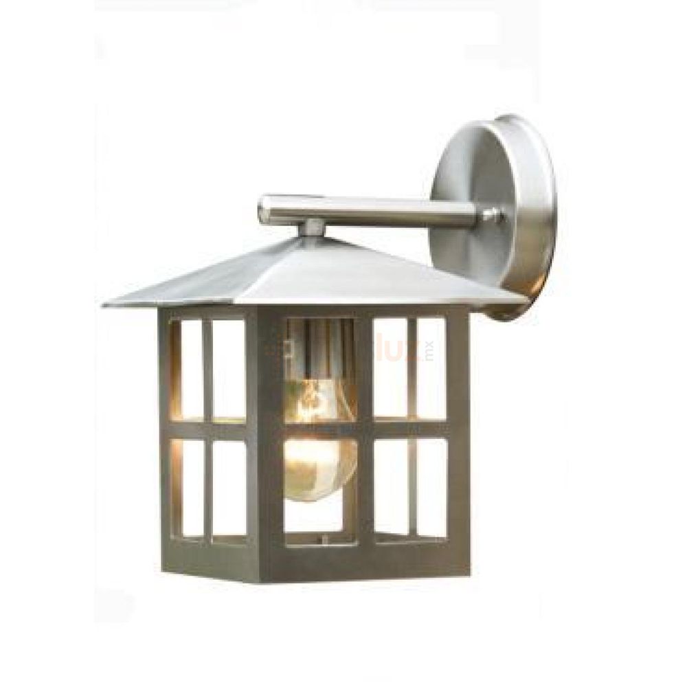 Farol Cuadrado Acero Inoxidable y Cristal 8146 - masluz