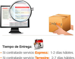 Tiempo de Entrega: Si contrataste servicio Express: 1-2 días hábiles.