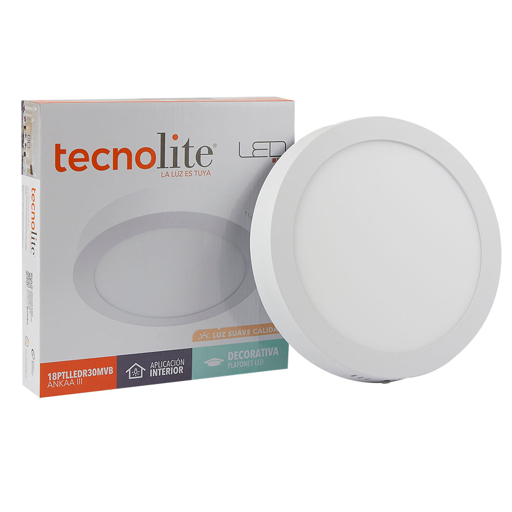 Sobreponer A Techo Techo/Plafón Led 18w Blanco 3000k Tecnolite