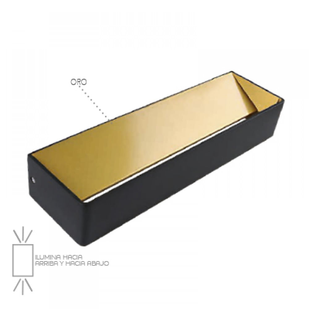 Arbotante Pared Led 20w Negro,Oro 3000k Tecnolite