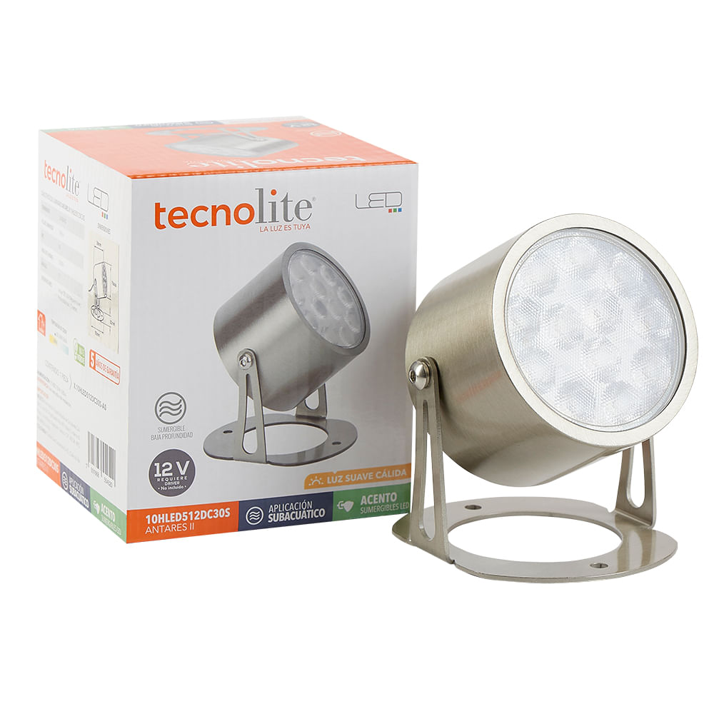Proyector Piso Led Satinado 3000k Tecnolite 10hled512dc30s masluz