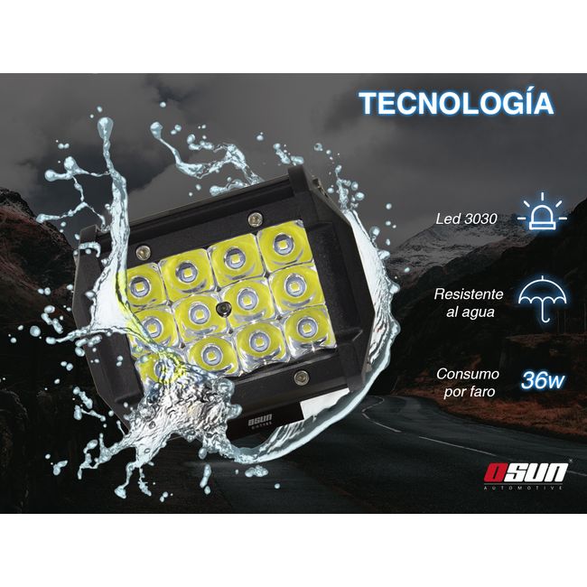 faros de led con 36w de luz concentrada