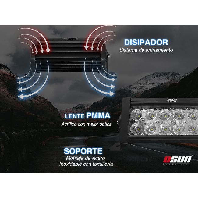 barra de led de 7 5 pulgadas de 36w de